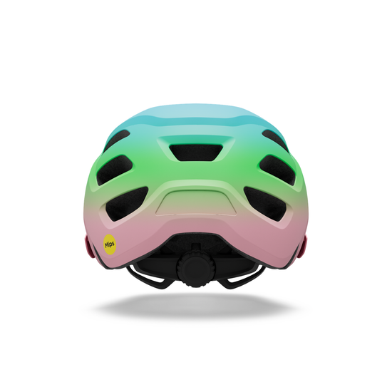 Giro Tremor MIPS child Helmet matte pink green rear view